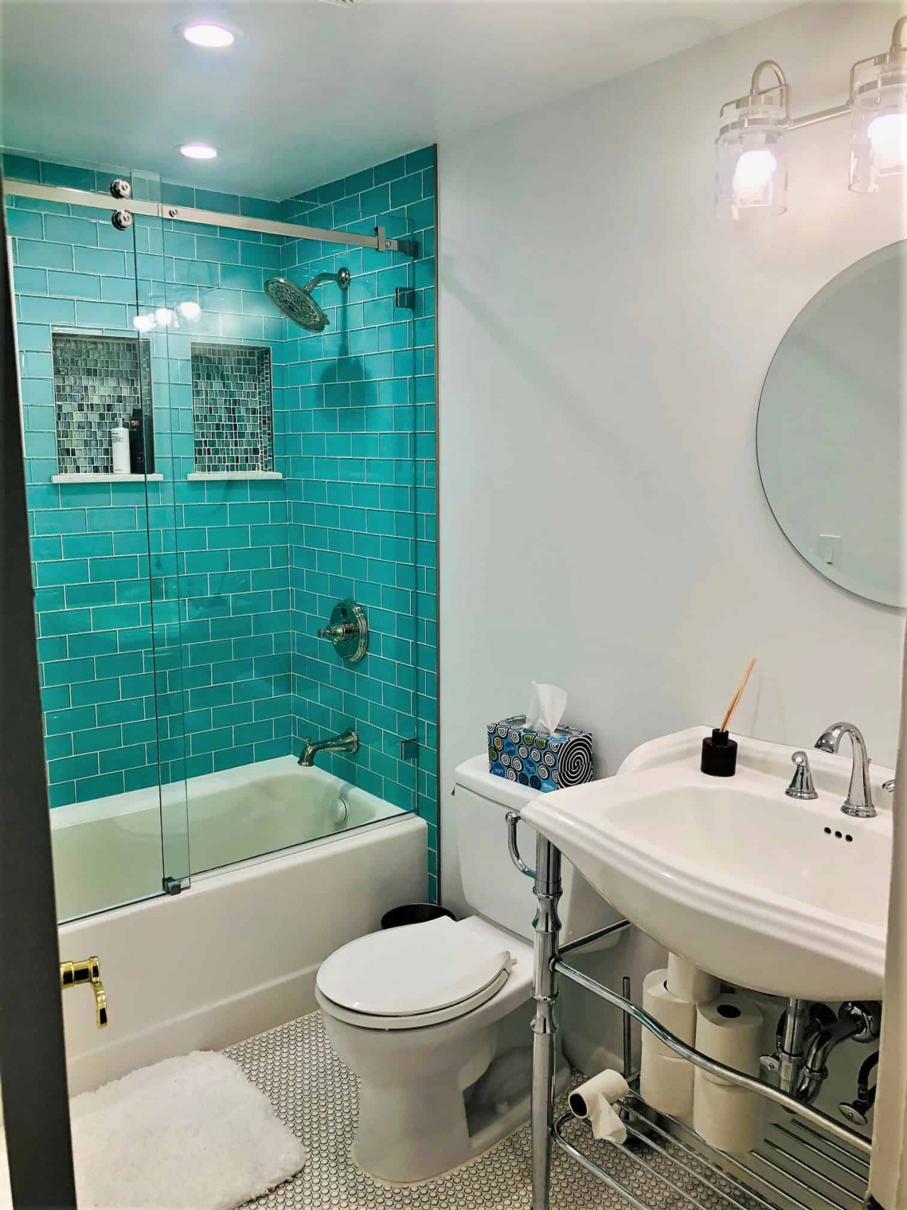 Bathroom Renovation Pops With Splash of Color MedTile